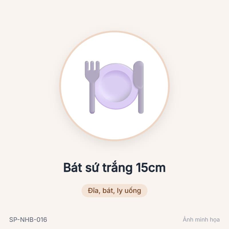 Bát sứ trắng 15cm
