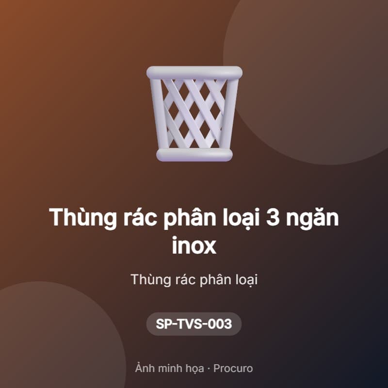 Thùng rác phân loại 3 ngăn inox