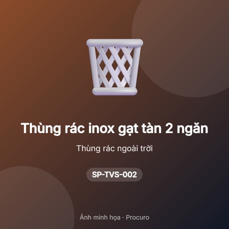 Thùng rác inox gạt tàn 2 ngăn