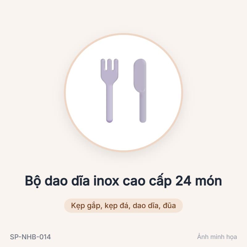 Bộ dao dĩa inox cao cấp 24 món