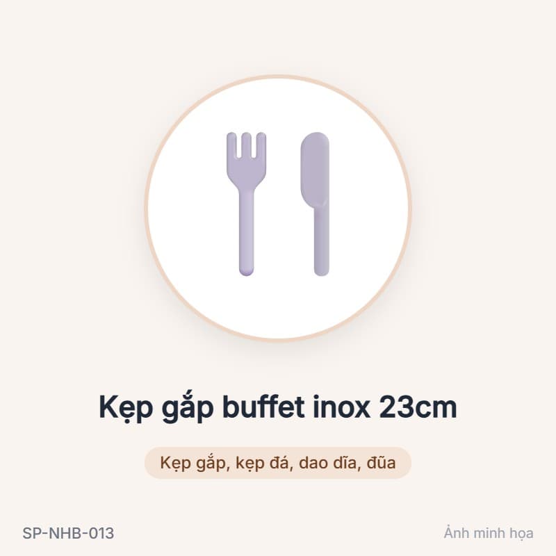 Kẹp gắp buffet inox 23cm